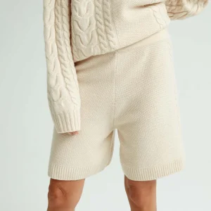 Outlet Flettestrikket Shorts I Ull Dame Underdeler