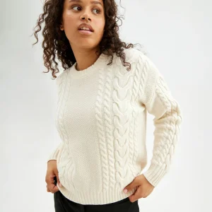 Cheap Oversized Flettestrikket Genser I Ull Dame Gensere