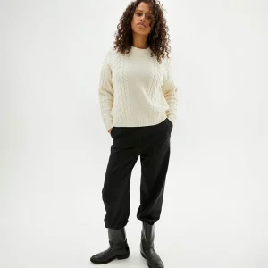 Cheap Oversized Flettestrikket Genser I Ull Dame Gensere