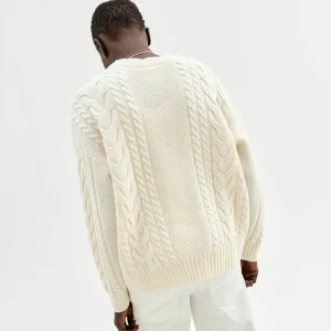 Cheap Oversized Flettestrikket Genser I Ull Dame Gensere