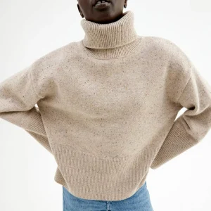 Cheap Oversized Hoyhalset Strikkegenser Dame Overdeler