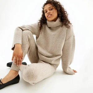 Flash Sale Oversized Hoyhalset Strikkegenser Dame Gensere