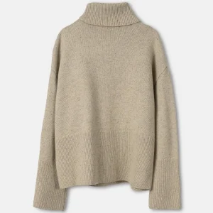 Discount Oversized Hoyhalset Strikkegenser Dame Sommerull